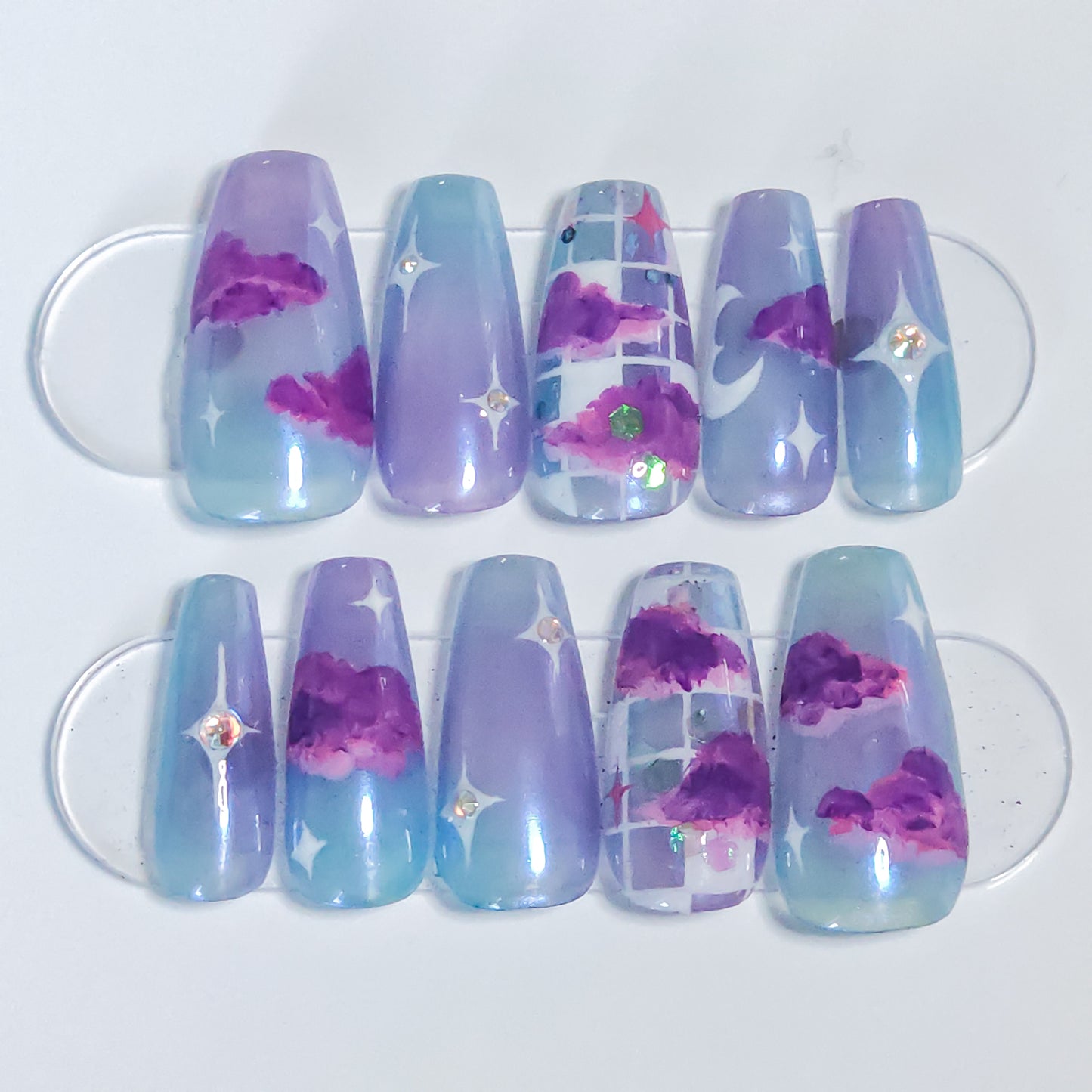 Digital Skies | Dusk | Press-on Nails