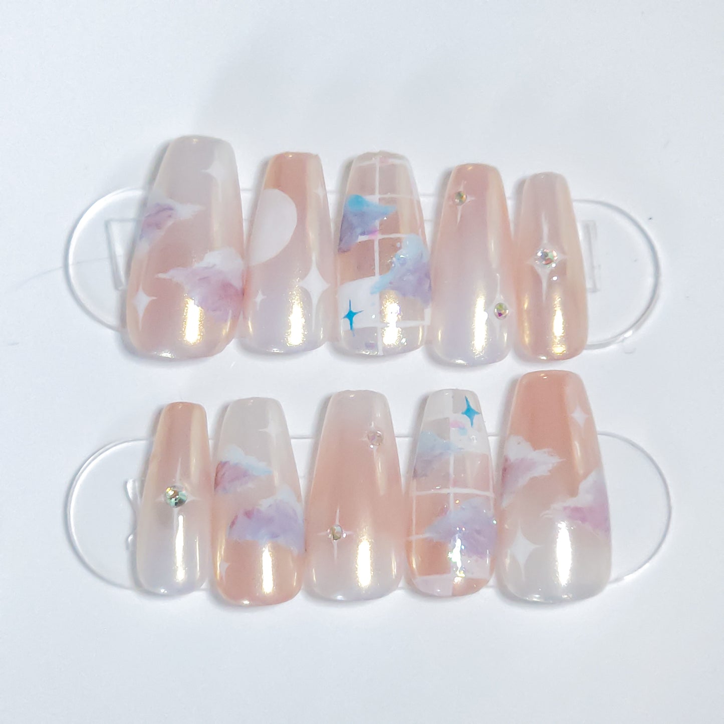 Digital Skies | Nude | Press-on Nails